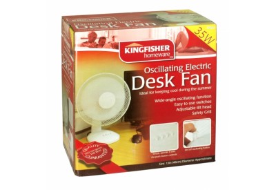 Kingfisher Oscillating Electric Desk Fan 35W (13 inch / 46cm)